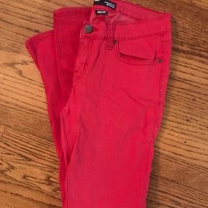 Bright Red Ankle Crop Pants